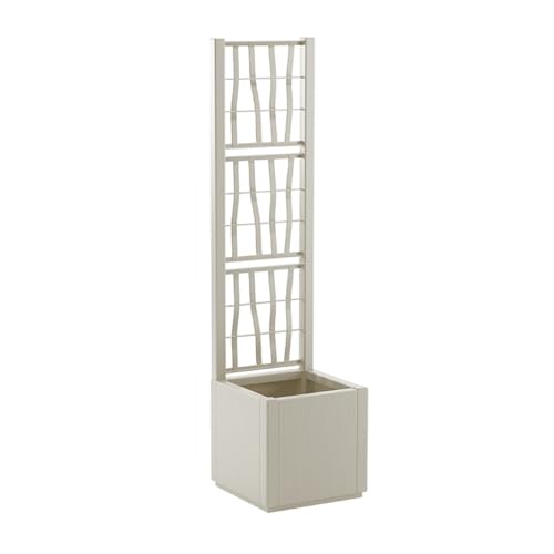 Kreher® XL Rankgitter, Spalier mit Pflanzkasten aus robustem Kunststoff. In verschiedenen Größen und Farben. Topp für Garten, Terrasse und Balkon! (Beige (schmale Version) von Kreher