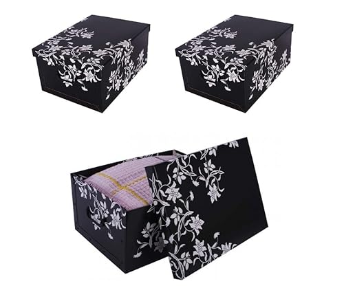 Kreher 3 Stück XL 45 Liter Deko-Kartons, Ordnungsboxen, Stapelboxen mit Deckel und Griffe, 51 x 37 x 24 cm Kreher 3 Stück XL 45 Liter Deko-Kartons, Ordnungsboxen, Stapelboxen mit Deckel und Griffe, 51 x 37 x 24 cm von Kreher