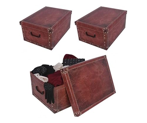 Kreher 3 Stück XL 45 Liter Deko-Kartons, Ordnungsboxen, Stapelboxen mit Deckel und Griffe, 51 x 37 x 24 cm Kreher 3 Stück XL 45 Liter Deko-Kartons, Ordnungsboxen, Stapelboxen mit Deckel und Griffe, 51 x 37 x 24 cm von Kreher