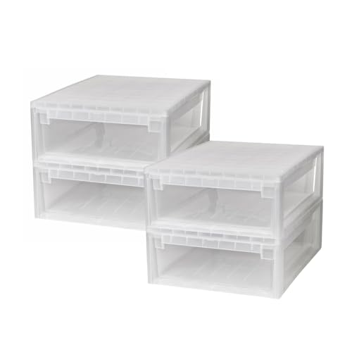 Kreher 4 XL Schubladenboxen, erweiterbare Ordnungsboxen mit Schublade, Kunststoff, Transparent, 39.6 x 52 x 17 cm Kreher 4 XL Schubladenboxen, erweiterbare Ordnungsboxen mit Schublade, Kunststoff, Transparent, 39.6 x 52 x 17 cm von Kreher