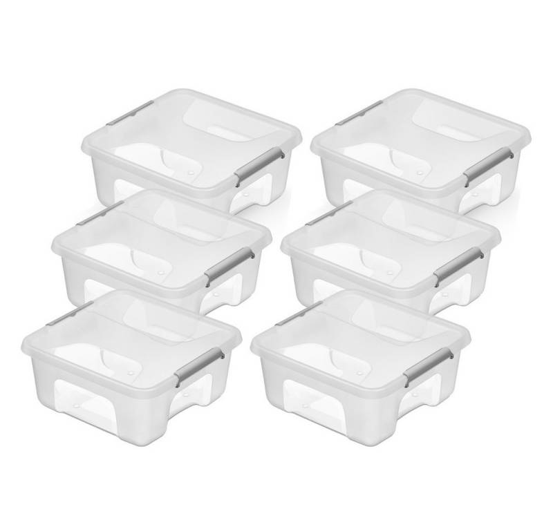 Kreher Aufbewahrungsbox 'Prime Store' mit Deckel in Transparent (Stück/Größe wählbar) (6 St) von Kreher