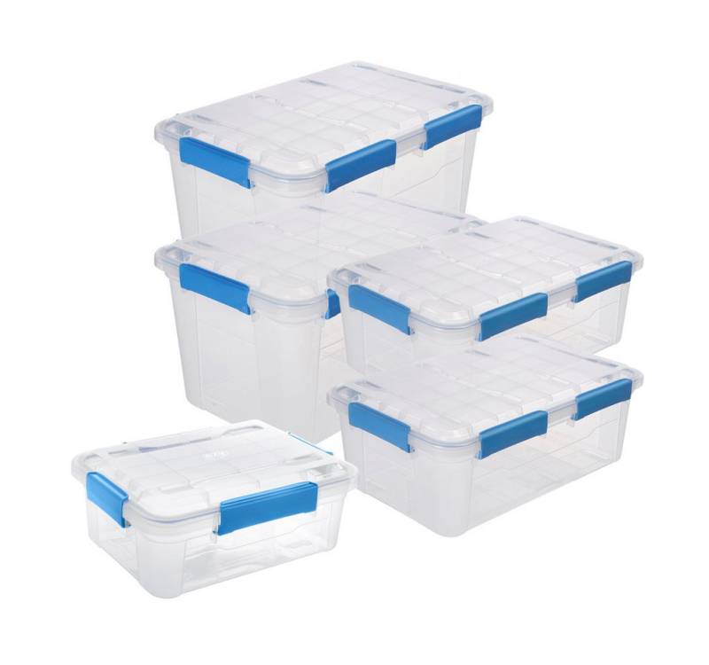 Kreher Aufbewahrungsbox mit Deckel 'IP67' wasserdicht & staubdicht, transparent (Set wählbar) von Kreher