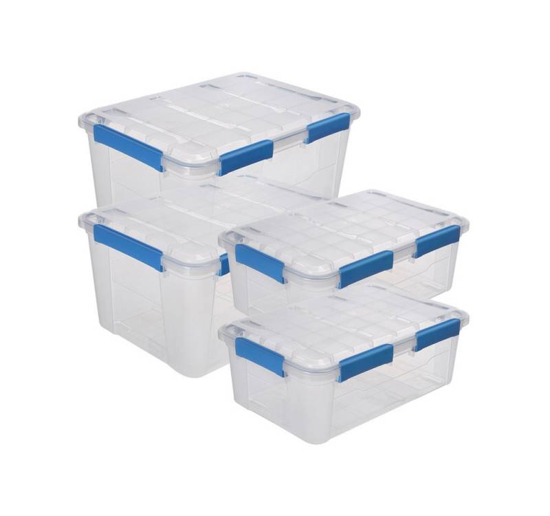 Kreher Aufbewahrungsbox mit Deckel 'IP67' wasserdicht & staubdicht, transparent (Set wählbar) von Kreher