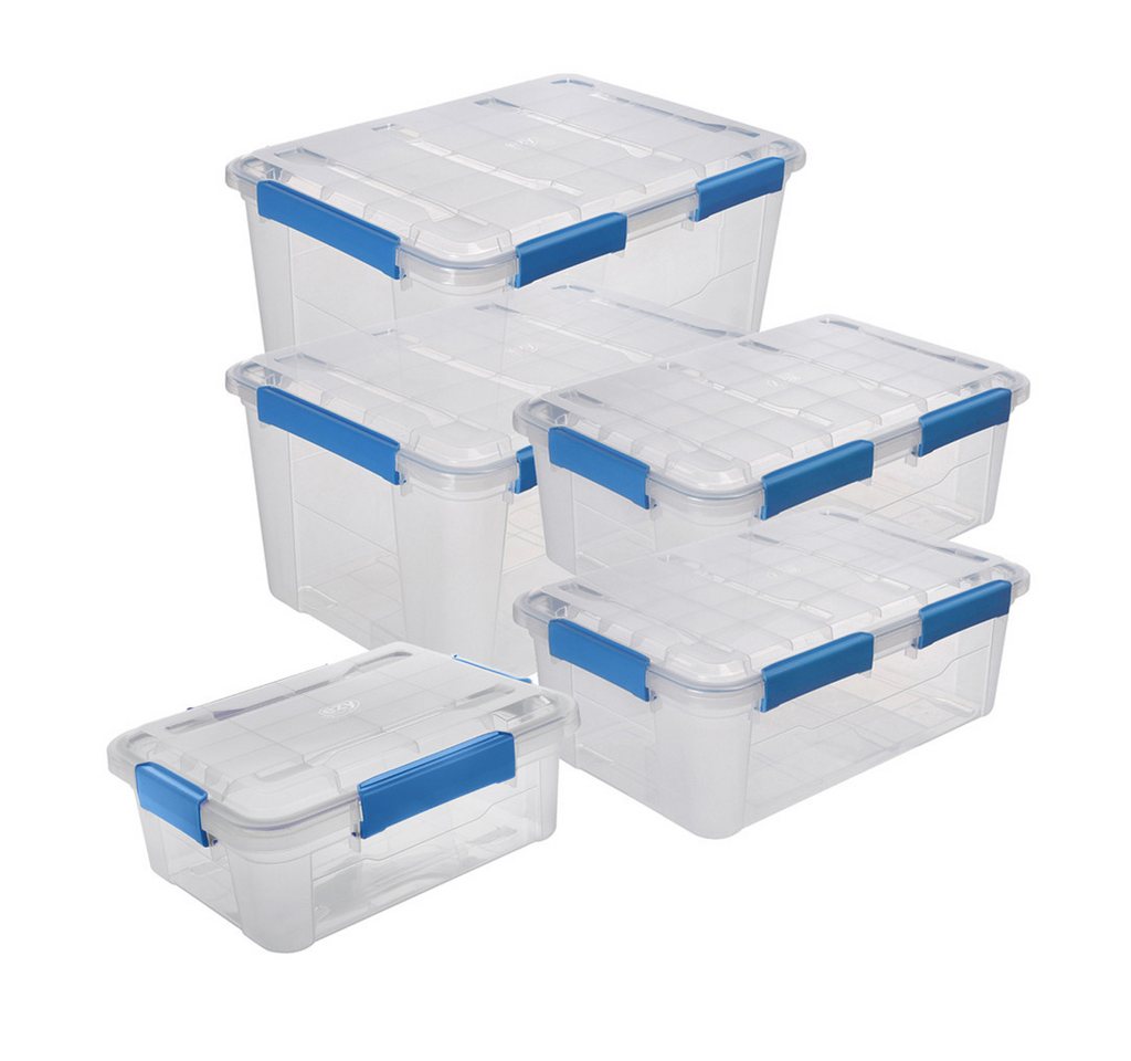 Kreher Aufbewahrungsbox mit Deckel 'IP67' wasserdicht & staubdicht, transparent (Set wählbar) von Kreher