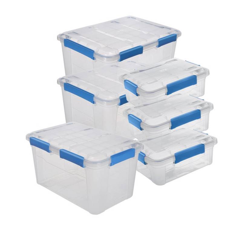 Kreher Aufbewahrungsbox mit Deckel 'IP67' wasserdicht & staubdicht, transparent (Set wählbar) von Kreher