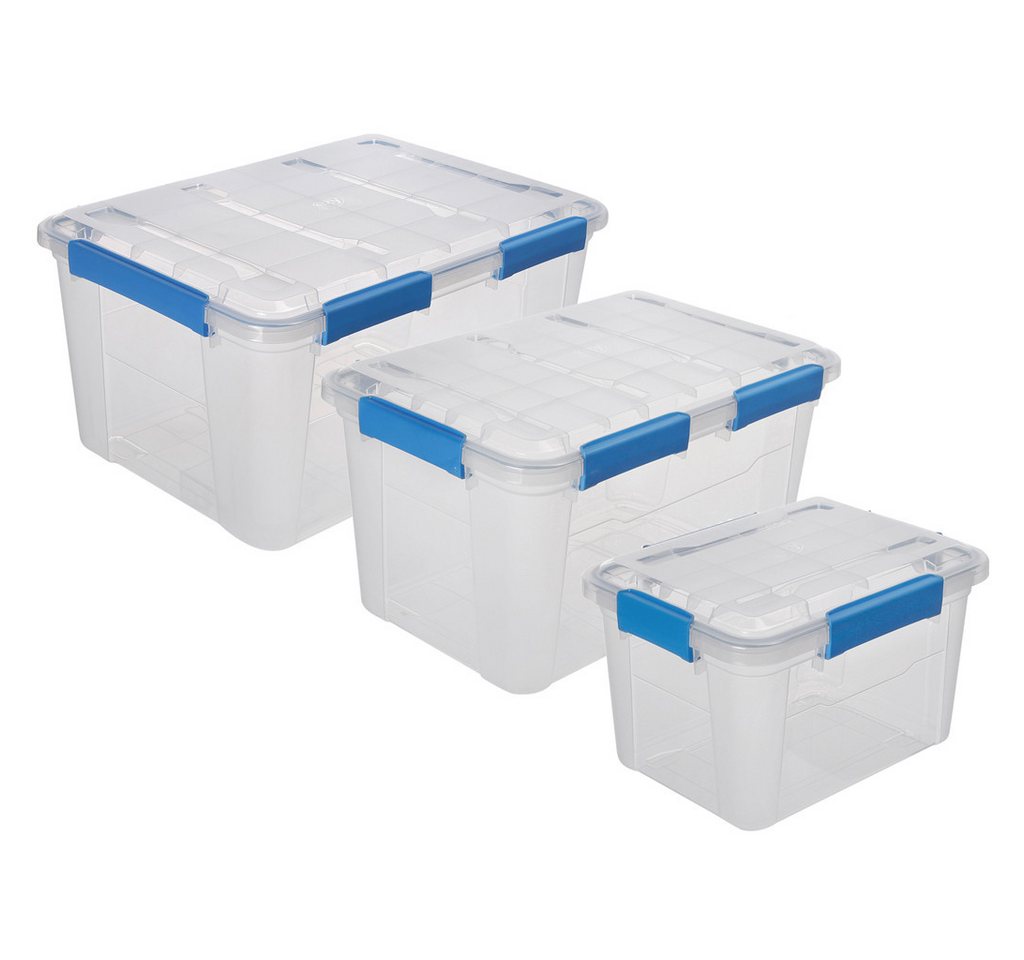 Kreher Aufbewahrungsbox mit Deckel 'IP67' wasserdicht & staubdicht, transparent (Set wählbar) von Kreher