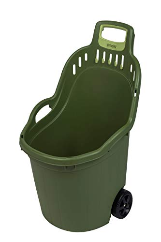 Gartentrolley mit 50 Liter Nutzvolumen, belastbar bis max. 60 kg. Räder auf Metallachse. In Grau oder Grün von Kreher
