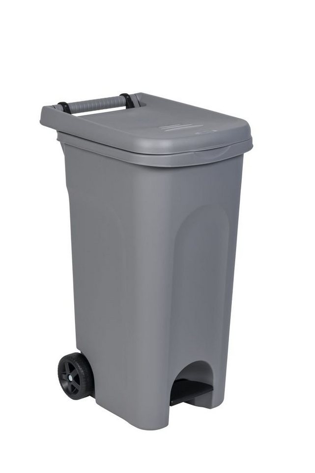 Kreher Mülleimer Mehrzwecktonne 80 Liter mit Pedal (Variante: Grün oder Grau) von Kreher