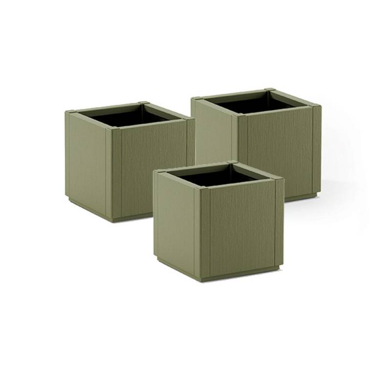 Kreher Pflanzkübel 'Ethica' in strukturierter Optik schmale Version (Farbe/Set wählbar) (3 St) von Kreher