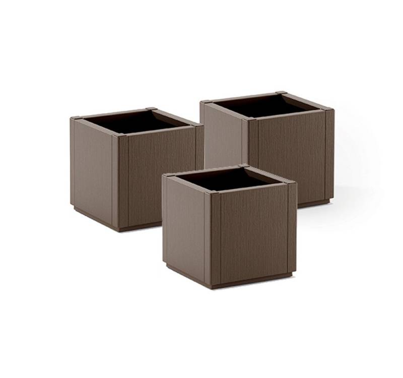 Kreher Pflanzkübel 'Ethica' in strukturierter Optik schmale Version (Farbe/Set wählbar) (3 St) von Kreher