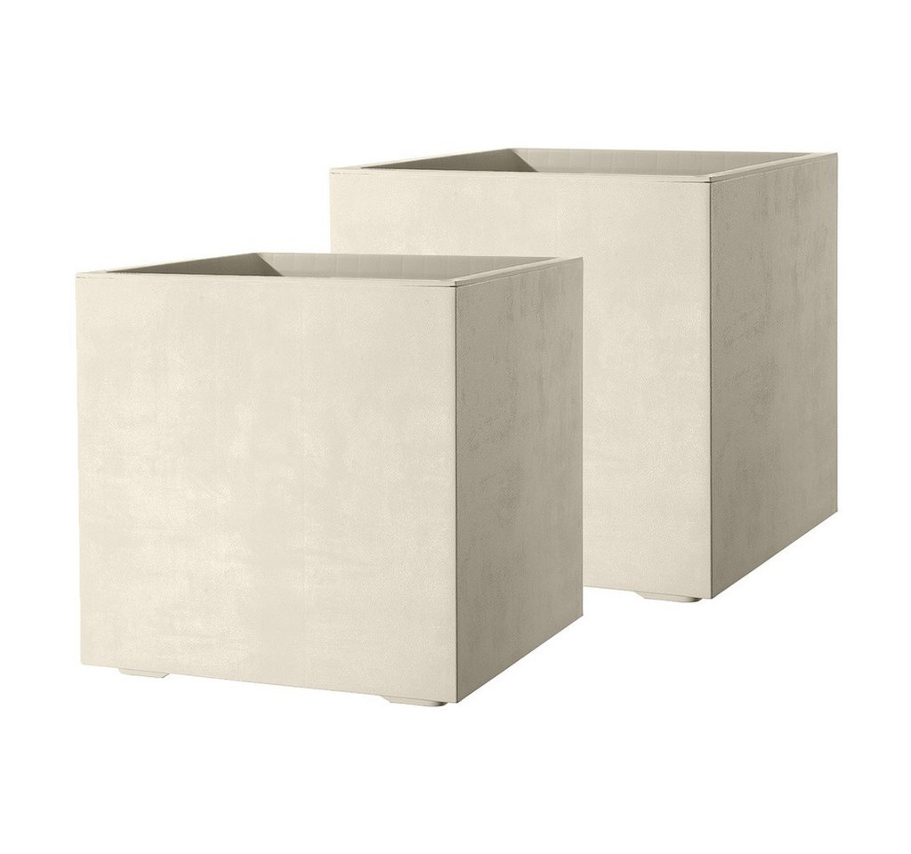 Kreher Pflanzkübel 'Millennium' aus Kunststoff 80 Liter, eckig, 2 Stück (Farbe wählbar) von Kreher
