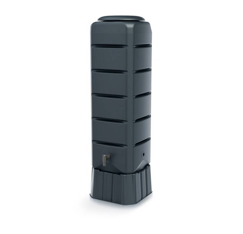 Kreher Regentonne 'Tenso' in Anthrazit 120 Liter Volumen mit Standfuß und Hahn, 120 l von Kreher