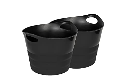 Kreher Set: 2 x Mehrzweckkorb 42 Liter, flexibel und strapazierfähig (Schwarz) von Kreher