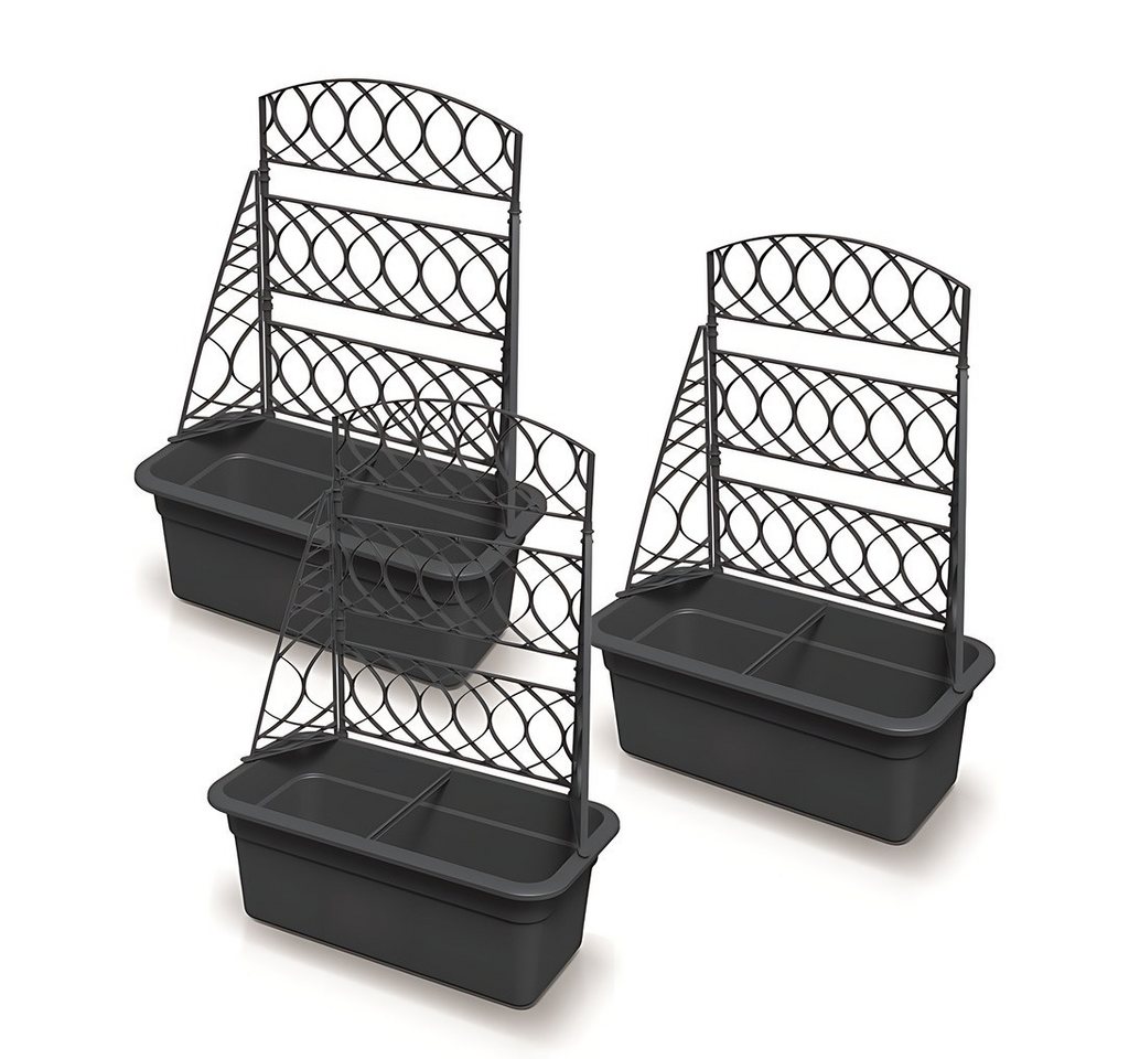 Kreher Spalier 'Bloomie' aus Kunststoff in Anthrazit (Set wählbar), 3 St. von Kreher