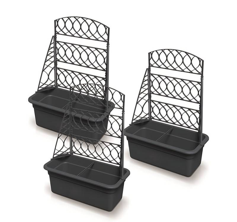 Kreher Spalier 'Bloomie' aus Kunststoff in Anthrazit (Set wählbar), 3 St. von Kreher