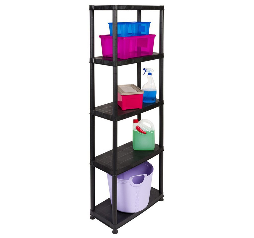 Kreher Standregal 'Primo Plus' mit 5 Böden aus Kunststoff in Schwarz, 1-tlg. Kreher Standregal 'Primo Plus' mit 5 Böden aus Kunststoff in Schwarz, 1-tlg. von Kreher
