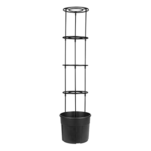 Kreher Tomatentopf Anzuchttopf mit Rankhilfe in Anthrazit. Durchmesser 40 cm und 28 Liter Volumen. Top für Garten, Terrasse und Balkon! von Kreher