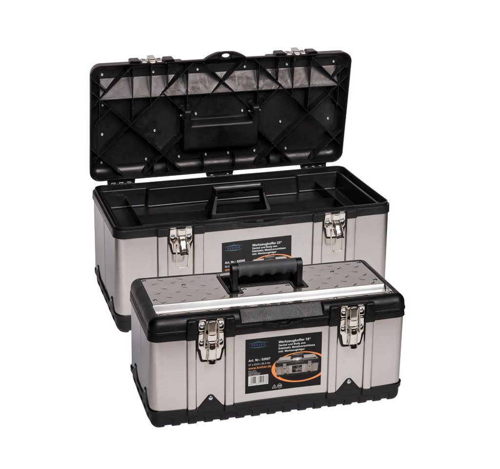 Kreher Werkzeugkoffer Set Profi aus Edelstahl mit Werkzeugträger: 23" + 18" (2 St) von Kreher