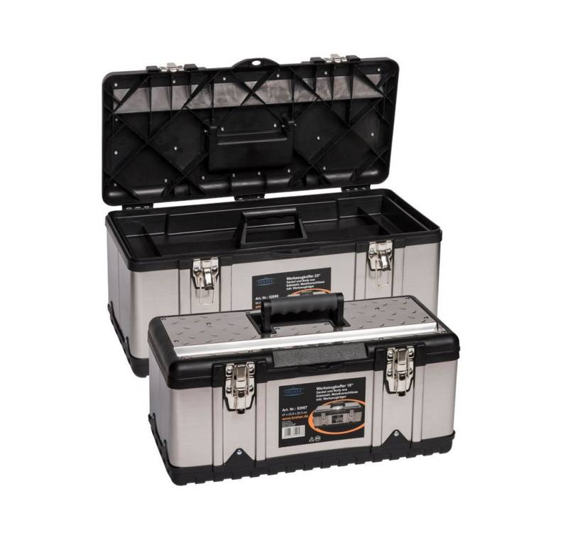 Kreher Werkzeugkoffer Set Profi aus Edelstahl mit Werkzeugträger: 23" + 18" (2 St) von Kreher