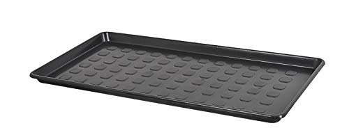 Kreher XL Mehrzweckablage, Schuhablage aus Kunststoff in Schwarz. Rechteckig, ca. 75,5 x 38 x 3 cm. Robust und abwaschbar. von Kreher