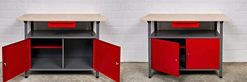 Kreher XL Set 2 Werkbänke aus Metall mit abschließbaren Türen, Schublade und 3 cm Arbeitsplatte, 120 x 60 x 85 H cm. Solide Arbeitstische zur Werkstatteinrichtung. Kreher XL Set 2 Werkbänke aus Metall mit abschließbaren Türen, Schublade und 3 cm Arbeitsplatte, 120 x 60 x 85 H cm. Solide Arbeitstische zur Werkstatteinrichtung. von Kreher