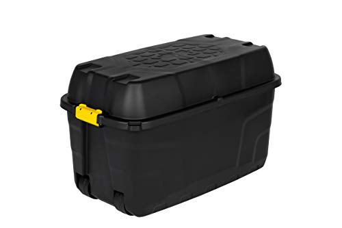 Kreher XXL Transportbox, Kissenbox mit Nutzvolumen ca. 175 Liter. Aus Kunststoff in Schwarz mit Rollen und Deckel. Abschließbar. Maße BxTxH ca. 93 x 55 x 53 cm. (2) von Kreher