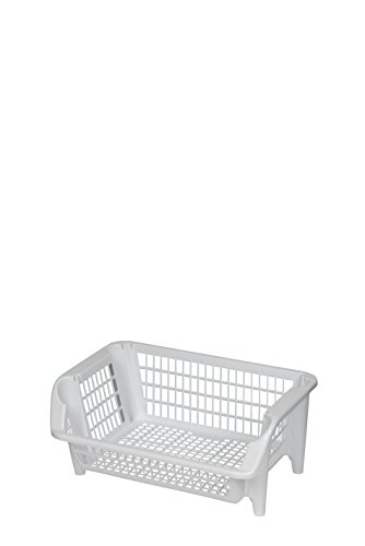 Küchenkorb, Stapelkorb aus Kunststoff in Weiß. Stapel- und nestbar. Erweiterbar zum Küchenregal. Maße BxTxH 54,5 x 38 x 24,5 cm! von Kreher