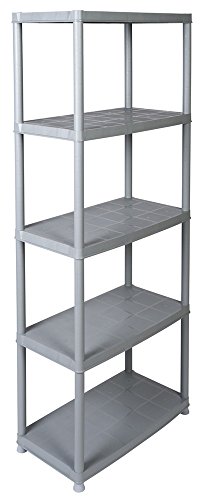 Kreher Kunststoffregal, Steckregal, Lagerregal in Grau. Max. 150 kg Traglast. 71 x 38 x 171 H cm. TÜV Rheinland. von Kreher