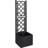Rankgitter, Spalier mit Pflanzkasten in Rattan-Design, Farbe: Anthrazit von Kreher