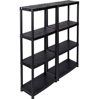 Set: 2 x KREHER Haushaltsregal 12" mit vier geschlossenen Böden in Schwarz von Kreher