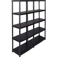 Set: 2 x KREHER Haushaltsregal 15" mit fünf geschlossenen Böden in Schwarz von Kreher