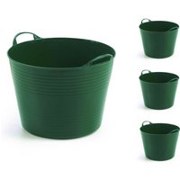 Set: 4 x Kreher Flexibler Mehrzweckkorb 42 Liter (Grün) von Kreher