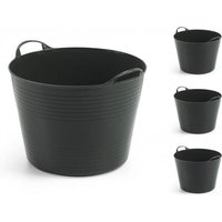 Set: 4 x Kreher Flexibler Mehrzweckkorb 42 Liter (Schwarz) von Kreher