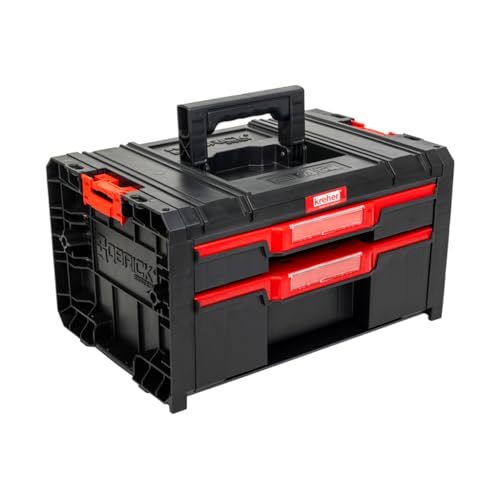 XL Modular Wählbar Werkzeugtrolley, Werkstattkoffer Set, Werkstattwagen Set ausQ-Brick Serie mit viel Zubehör! Der Mobile Alleskönner - Privat & Gewerbe (Schubladen Werkzeugbox Drawer2) von Kreher