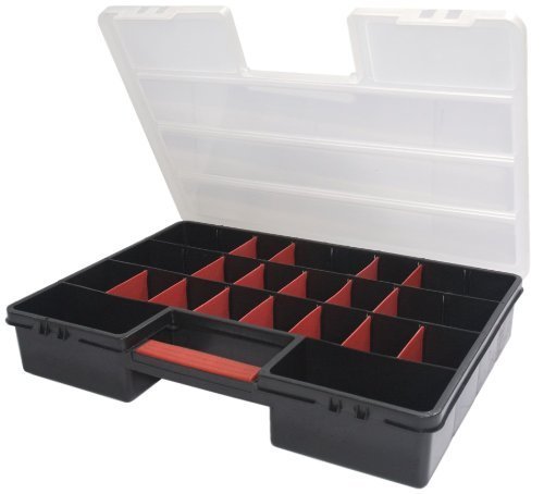 XL Sortimentskasten Organizer mit 21 variablen Einteilern und großem Stauraum von Kreher, Maße 46 x 32 x 8 cm von Kreher