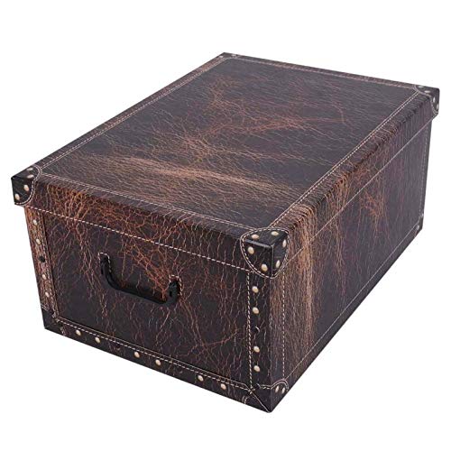 XXL Dekokarton, Aufbewahrungsbox mit Deckel und Griffen. 45 Liter Volumen. Verschiedene Motive (Leder Dunkelbraun) XXL Dekokarton, Aufbewahrungsbox mit Deckel und Griffen. 45 Liter Volumen. Verschiedene Motive (Leder Dunkelbraun) von Kreher
