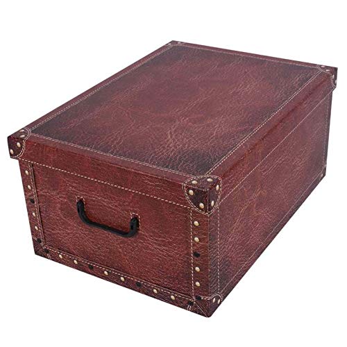 XXL Dekokarton, Aufbewahrungsbox mit Deckel und Griffen. 45 Liter Volumen. Verschiedene Motive (Leder Rot) XXL Dekokarton, Aufbewahrungsbox mit Deckel und Griffen. 45 Liter Volumen. Verschiedene Motive (Leder Rot) von Kreher