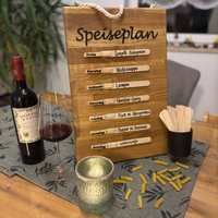 Speiseplan Küchenorganizer Menüplan Kochen Wochenplan Rezepte Personalisierbar Menu Menübrett Tafel Essen Gerichte Karten Küche Organisation von KrehertivDesign