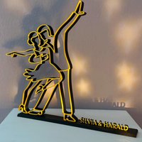 Tänzer Deko Figur Tanzpaar Paartanz Name Wohnzimmer Tanzschule Tanzstudio Personalisiert Statue Pokal Tanzen Geldgeschenk Geburtstag von KrehertivDesign