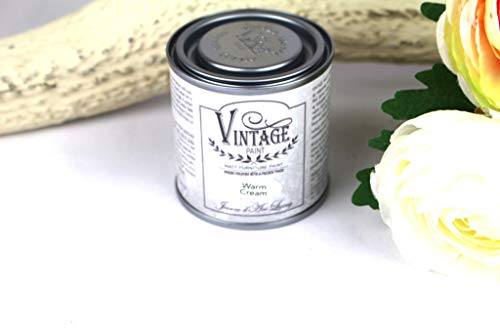 Kreidefarbe von Jeanne d'Arc Living, Vintage Paint, Warm Cream 100ml von Kreidefarbe