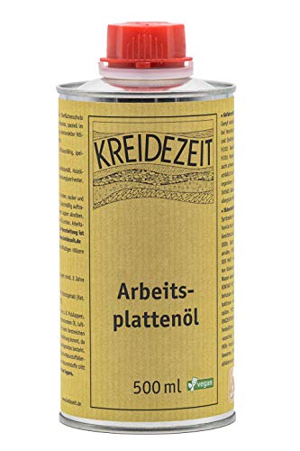 Kreidezeit Arbeitsplattenöl Holzöl cobaltfrei, bleifrei, bariumfrei Vegan 0,5L von Kreidezeit