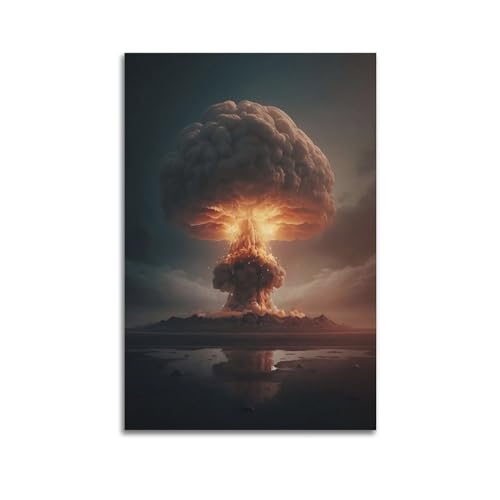 Krem Atombomben-Poster, Wandkunst, Leinwand, Geschenk für Freund, Schlafzimmer, Wohnzimmer, Dekoration, modern, ästhetisch, 30 x 45 cm, ungerahmt von Krem