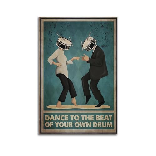 Krem "Dance To The Beatof Your Own Drum"-Poster, Wandkunst, Leinwand, Geschenk für Freunde, Schlafzimmer, Wohnzimmer, Dekoration, moderne Ästhetik, 50 x 75 cm, ungerahmt von Krem