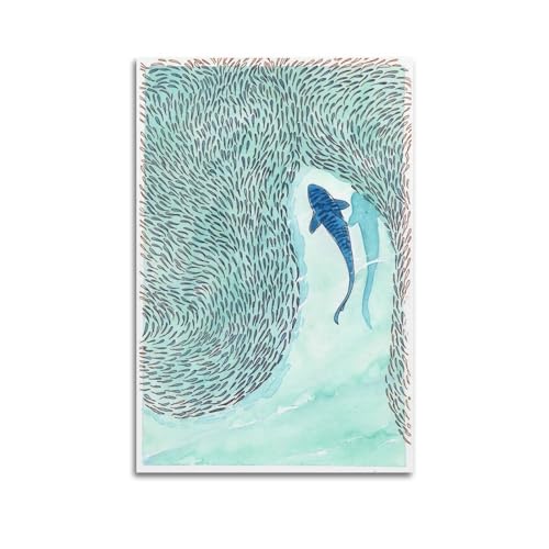 Krem Hai-Poster, Wandkunst, Leinwand, Geschenk für Freunde, Schlafzimmer, Wohnzimmer, Dekoration, modern, ästhetisch, 30 x 45 cm, ungerahmt Krem Hai-Poster, Wandkunst, Leinwand, Geschenk für Freunde, Schlafzimmer, Wohnzimmer, Dekoration, modern, ästhetisch, 30 x 45 cm, ungerahmt von Krem