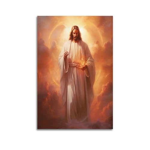 Krem Jesus-Poster, Wandkunst, Leinwand, Geschenk für Freund, Schlafzimmer, Wohnzimmer, Dekoration, modern, ästhetisch, 60 x 90 cm, ungerahmt von Krem