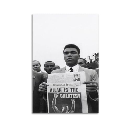 Krem Muhammad Ali-Poster, Wandkunst, Leinwand, Geschenk für Freund, Schlafzimmer, Wohnzimmer, Dekoration, modern, ästhetisch, 20 x 30 cm, ungerahmt von Krem