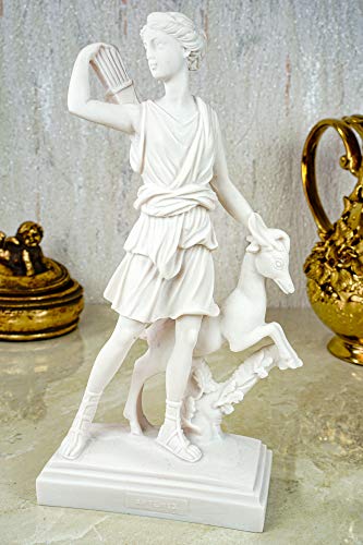 Kremers Schatzkiste Alabaster Deko Figur Artemis Göttin der Jagd 22 cm Skulptur weiß Apollon von Kremers Schatzkiste