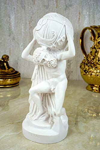 Kremers Schatzkiste Alabaster Deko Figur Atlas 21 cm Skulptur weiß Titan griechische Götter von Kremers Schatzkiste