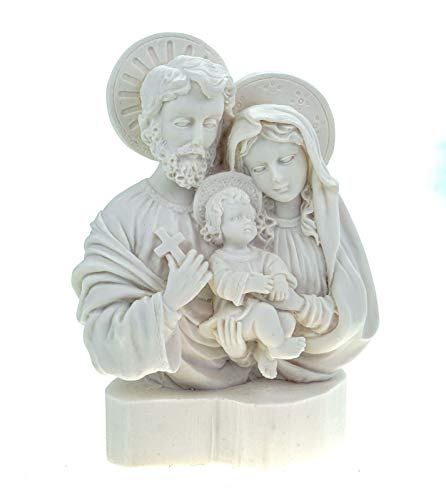 Kremers Schatzkiste Alabaster Deko Figur Jesus mit Maria und Jesus 15 cm Skulptur weiß heilige Familie Kreuz von Kremers Schatzkiste