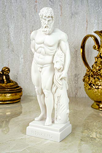 Kremers Schatzkiste Alabaster Figur Hercules Sohn des Zeus Skulptur 22 cm weiß Glück von Kremers Schatzkiste